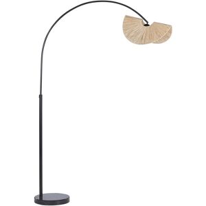 Beliani - Paper Pulp Floor Lamp Light Textured Shade Natural Japandi Style Herron - Natural