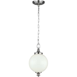 Parkman - 1 Light Small Globe Ceiling Pendant Brushed Steel, E27 - Elstead