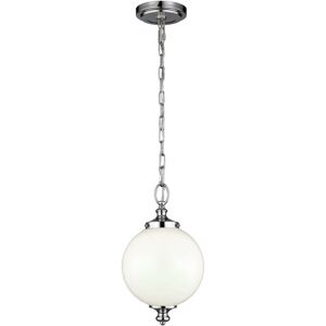 Parkman - 1 Light Small Globe Ceiling Pendant Polished Nickel, E27 - Elstead