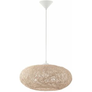 LOOPS Pendant Ceiling Light Colour White Shade Beige Paper Threads Bulb E27 1x60W