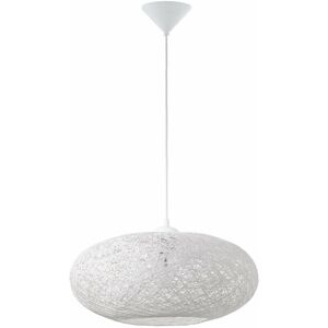 LOOPS Pendant Ceiling Light Colour White Shade White Paper Threads Bulb E27 1x60W