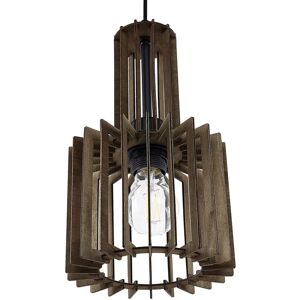 BELIANI Hanging Lamp Lighting mdf Boho Rustic Style Open Shade Dark Wood Niari - Dark Wood