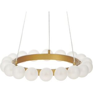 Beliani - Pendant Lamp Hanging Light Round Metal Iron Glass Shade Living Room Modern Glamour Style Gold Georges - Gold