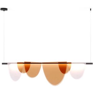 PRIVATEFLOOR Pendant Lamp - Modern Design - Kret Amber Acrylic, Metal - Amber