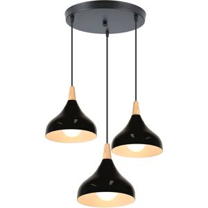 Wottes - 3 Lights Modern Ceiling Hanging Light Nordic-Style Pendant Lamp Creative Indoor Chandelier Black