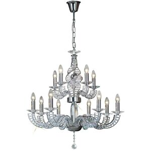 INSPIRED LIGHTING Inspired Clearance - Santo Pendant 2 Tier 12 Light E14 Polished Chrome/Crystal