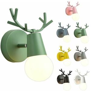 ROSE PinkDeer Antler Shaped Iron Indoor Wall Lamp, Macaron Color Wall Sconce Light Fixture for Children's Room, Spot Modern Simple Style Indoor Wall Lamp