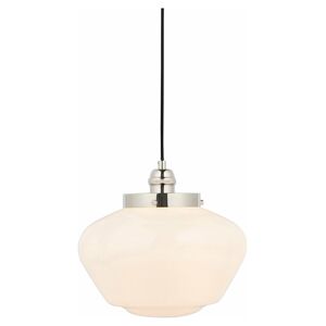 LOOPS Polished Nickel Ceiling Pendant Light Opal Glass Shade Hanging Lighting Fixture