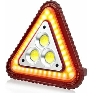 Alwaysh - Portable led Warning Triangle,Portable led Work Light,USB Rechargeable,Triangle 4 Modes cob Spotlight Car Repair Flood Light 30W