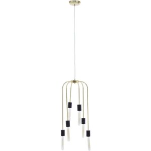 Premier Housewares Ceiling Lights Black Finish gold Pendant Light With 5 Tubular Bulbs Antique Ceiling Lighting Contemporary Pendant Hanging Lighting For Ceiling 25 x