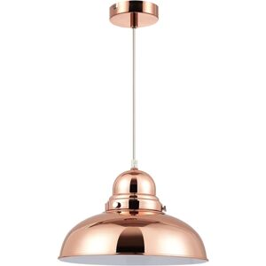 Premier Housewares Chandelier / Ceiling Light Copper Finish Bell Shaped Pendant Lights For Ceiling / Hallway / Living Room Robust Metal Hanging Lighting For Halls /