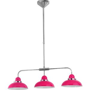 Pendant Hot Pink and Chrome 3 Light Pendant - Premier Housewares