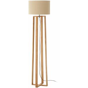 Premier Housewares Wooden Lamp With Four Strips Of Wood Design Eco-Friendly Natural Tones Contemporary Free Standing Floor Lamps For Bedroom Livingroom And Hallways W40
