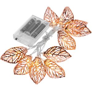 1 m warm white led light garland with leaf-shaped housing and battery operation - Primematik