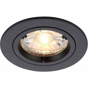 LOOPS Recessed Fixed Ceiling Downlight - Dimmable 50W GU10 Reflector - Matt Black