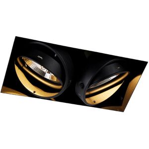 QAZQA Recessed spot black 2-light GU10 AR111 Trimless - Oneon - Black