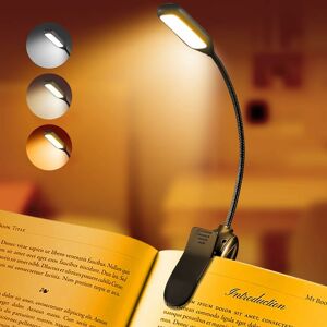 DENUOTOP Rechargeable Reading Light for Books, led Light for Reading in Bed, Eye Care, Adjustable Brightness, 3 Color Temperatures, 20+ Hours Battery Life,