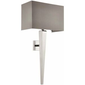 LOOPS Rectangular Dimmable Wall Light Chrome & Grey Shade Modern Bedside Lamp Fitting