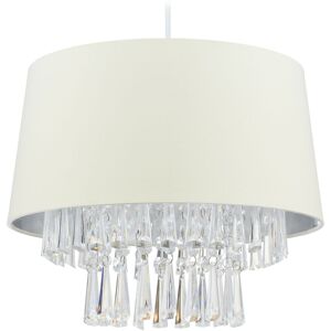 Ceiling Light, Hanging Lamp, h x d 130 x 32 cm, Bedroom & Living Room, E27 Socket, Champagne Colour - Relaxdays