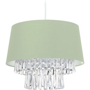 Ceiling Light, Hanging Lamp, h x d 130 x 32 cm, Bedroom & Living Room, E27 Socket, Green - Relaxdays