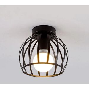 WOTTES Retro Industrial Ceiling Lamp Black Pendant Light Metal Cage Hanging Light for Island Bar Cafe