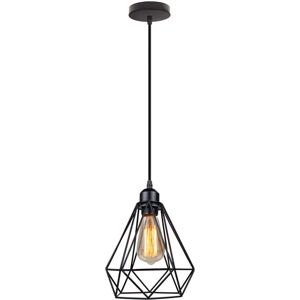 WOTTES Retro Industrial Pendant Lamp Cage Metal Chandelier Lampshade Iron Ceiling Hanging Light