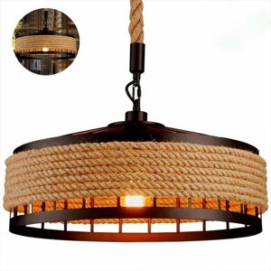 Comely - Retro -industrial rope chandelier Industrial iron Vintage hanging lamp loft E27 Lights Adjustable light in height interior pendant lighting