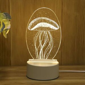 RHAFAYRE 3D Night Light for Kids, Illusion Night Light Bedside Lamp, 3 Colors Night Light for Kids Bedroom Birthday Children Christmas Gift,Jellyfish