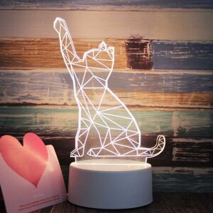 3D Night Light for Kids, Illusion Night Light Bedside Lamp, 3 Colors Night Light for Kids Bedroom Birthday Children Christmas Gift, The Cat - Rhafayre