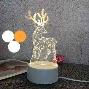 3D Night Light for Kids, Illusion Night Light Bedside Lamp, 3 Colors Night Light for Kids Bedroom Birthday Children Christmas Gift, Deer - Rhafayre