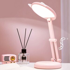 Led Lamp, Kids Desk Lamp, Cat Ear Pink Girl Bedside Lamp, Table Lamps Adjustable Brightness Kids Desk Lamp, Dimmable Light for Reading - Rhafayre