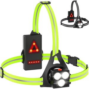 Rhafayre - Running Light, usb Rechargeable led Chest Running Light, Running Light with Safety Lights and Light Strips, Chest Light for Jogging,