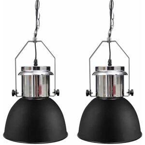 BERKFIELD HOME Royalton Ceiling Lamp 2 pcs Height-adjustable Modern Black Metal