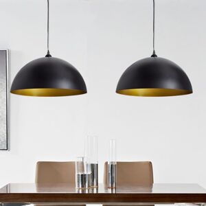 BERKFIELD HOME Royalton Ceiling Lamp 2 pcs Height-adjustable Semi-spherical Black