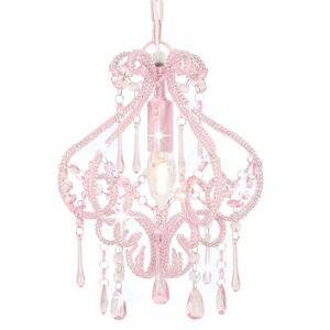 Berkfield Home - Royalton Ceiling Lamp with Beads Pink Round E14