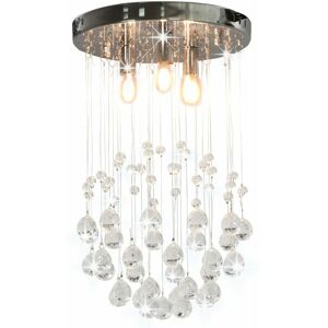 Berkfield Home - Royalton Ceiling Lamp with Crystal Beads Silver Sphere 3 x G9 Bulbs