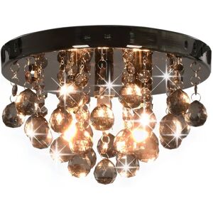 Berkfield Home - Royalton Ceiling Lamp with Smoky Beads Black Round G9