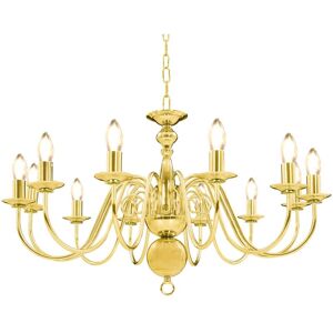 BERKFIELD HOME Royalton Chandelier Golden 12 x E14 Bulbs