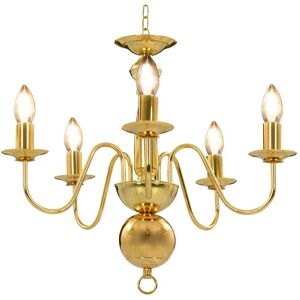 Berkfield Home - Royalton Chandelier Golden 5 x E14 Bulbs