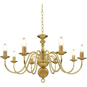 Berkfield Home - Royalton Chandelier Golden 8 x E14 Bulbs