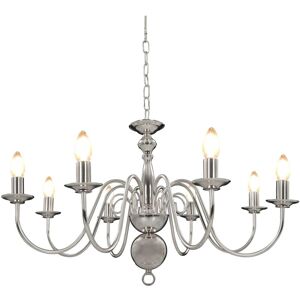 Berkfield Home - Royalton Chandelier Silver 8 x E14 Bulbs