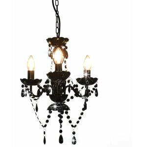 BERKFIELD HOME Royalton Chandelier with Beads Black Round 3 x E14