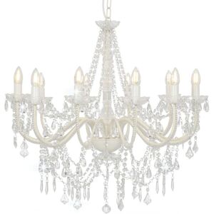 BERKFIELD HOME Royalton Chandelier with Beads White 12 x E14 Bulbs