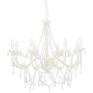 Berkfield Home - Royalton Chandelier with Beads White 8 x E14 Bulbs