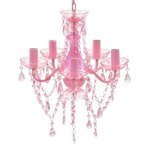 BERKFIELD HOME Royalton Crystal Light 5 Bulbs Pink