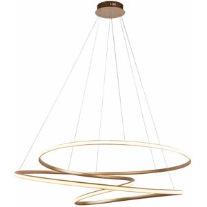 LOOPS Satin Gold xl Ceiling Pendant Tape Light & Matt White Diffuser - Warm White led