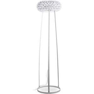 PRIVATEFLOOR Floor Lamp - Living Room Lamp with Crystal Buttons - Savoni Transparent Steel, Acrylic, pp, Metal - Transparent