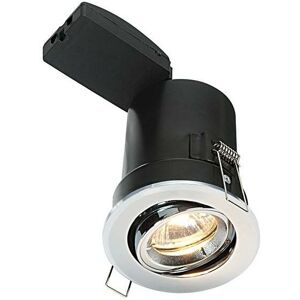 Saxby Lighting - Saxby Shieldplus Mv - Fire Rated 1 Light Recessed Tilt Downlight Chrome Plate, GU10