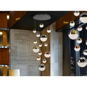 Sphere - Dimmable Pendant Light Cluster Drop, Chrome Copper, Satin Brass, Bluetooth control - Schuller