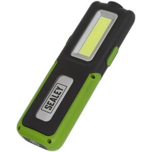 Sealey - LED318G 5W Cob 3W led Rechargeable Inspection Lamp Green Power Bank